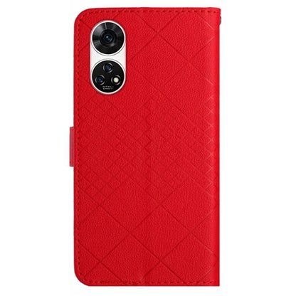 HT06 For ZTE Anshin Family A303ZT Case with Hand Strap Rhombus Litchi Texture Phone Cover