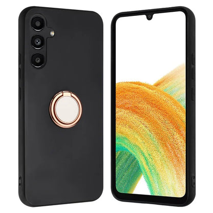 For Samsung Galaxy M15 5G Case Matte Soft TPU Back Phone Cover with Ring Holder Kickstand