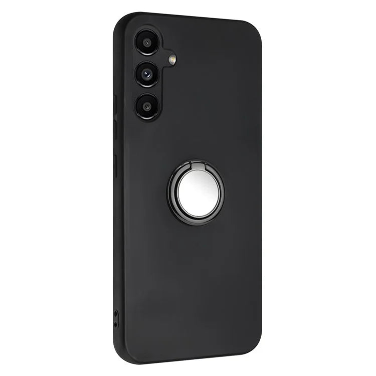 For Samsung Galaxy M15 5G Case Matte Soft TPU Back Phone Cover with Ring Holder Kickstand