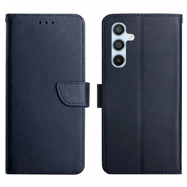 HT02 For Samsung Galaxy M15 5G Case Magnetic Folio Genuine Cow Leather Phone Cover