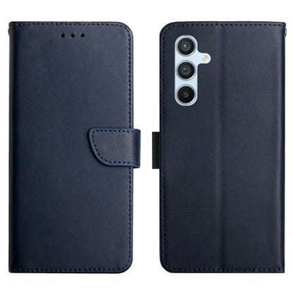 HT02 For Samsung Galaxy M15 5G Case Magnetic Folio Genuine Cow Leather Phone Cover
