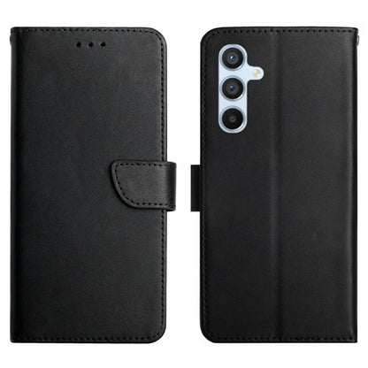 HT02 For Samsung Galaxy M15 5G Case Magnetic Folio Genuine Cow Leather Phone Cover