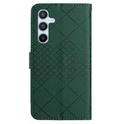 HT06 For Samsung Galaxy M15 5G Case Rhombus Pattern Imprinted Leather Wallet Phone Cover