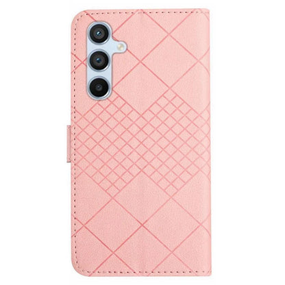 HT06 For Samsung Galaxy M15 5G Case Rhombus Pattern Imprinted Leather Wallet Phone Cover