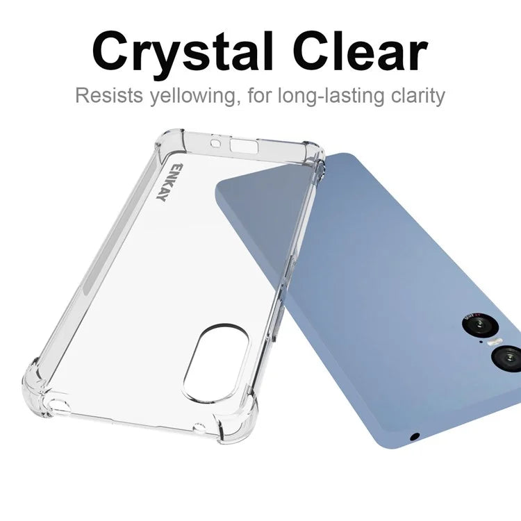 ENKAY HAT PRINCE For Sony Xperia 5 VI Case Four Corners Reinforced Clear TPU Phone Cover