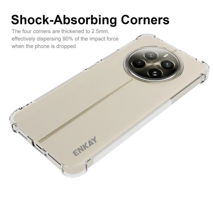 ENKAY HAT PRINCE For Realme 12+ 5G Clear TPU Case Drop-proof Phone Cover Reinforced Corner