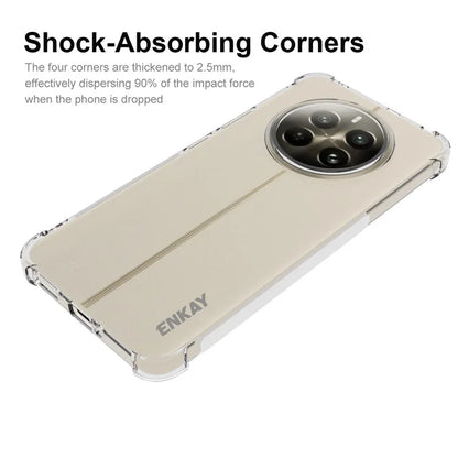ENKAY HAT PRINCE For Realme 12+ 5G Clear TPU Case Drop-proof Phone Cover Reinforced Corner