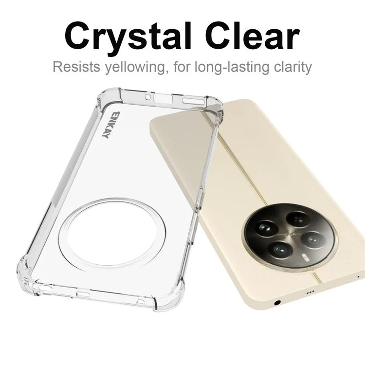 ENKAY HAT PRINCE For Realme 12+ 5G Clear TPU Case Drop-proof Phone Cover Reinforced Corner