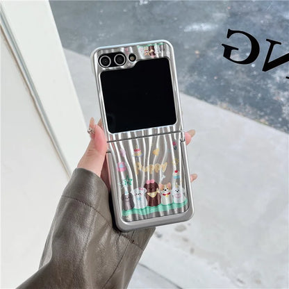 For Samsung Galaxy Z Flip5 5G Phone Case Ripple Texture Pattern Print Anti-scratch PC Cover