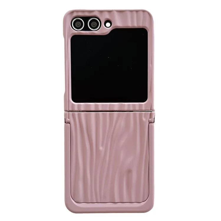 For Samsung Galaxy Z Flip5 5G Kickstand Case Ripple Texture Matte PC Anti-drop Phone Cover
