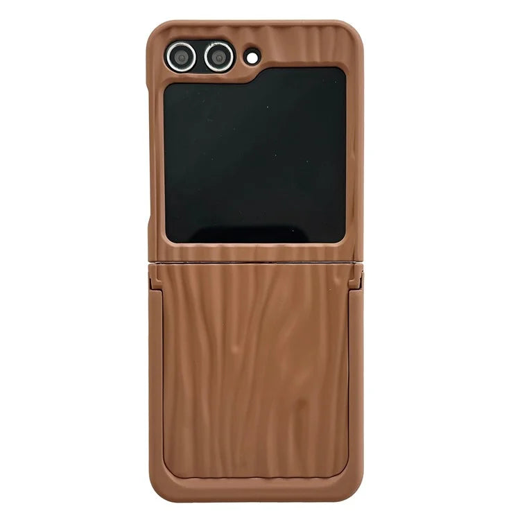 For Samsung Galaxy Z Flip5 5G Kickstand Case Ripple Texture Matte PC Anti-drop Phone Cover