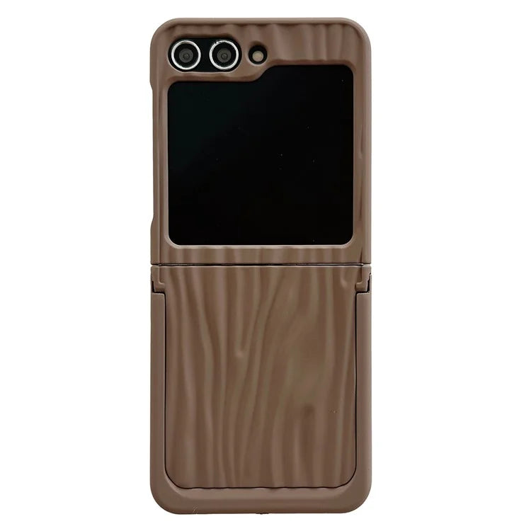 For Samsung Galaxy Z Flip5 5G Kickstand Case Ripple Texture Matte PC Anti-drop Phone Cover