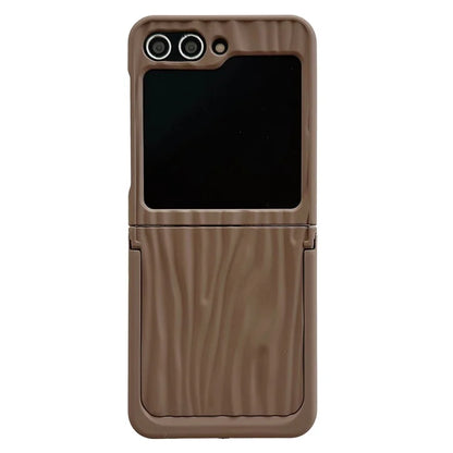 For Samsung Galaxy Z Flip5 5G Kickstand Case Ripple Texture Matte PC Anti-drop Phone Cover