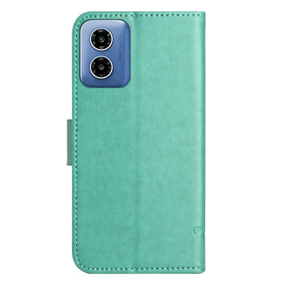 For Motorola Moto G04 4G / G24 4G Wallet Case PU Leather Stand Butterfly Flower Phone Cover
