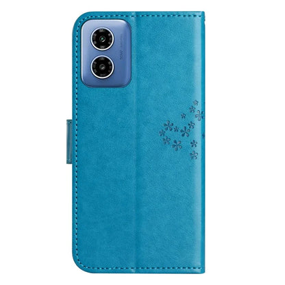 For Motorola Moto G04 4G / G24 4G Leather Case Wallet Phone Cover Imprinted Owl Tree