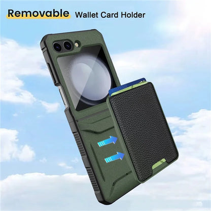 For Samsung Galaxy Z Flip5 5G Case Anti-Drop PC Phone Cover with Card Holder