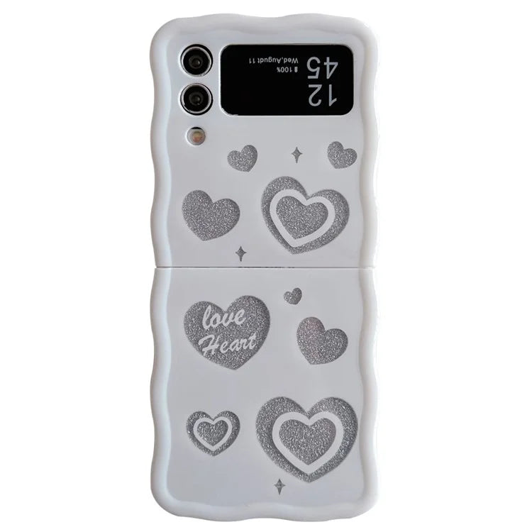 For Samsung Galaxy Z Flip4 5G TPU Case Glitter Pattern Printing Folding Phone Cover