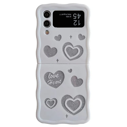 For Samsung Galaxy Z Flip4 5G TPU Case Glitter Pattern Printing Folding Phone Cover