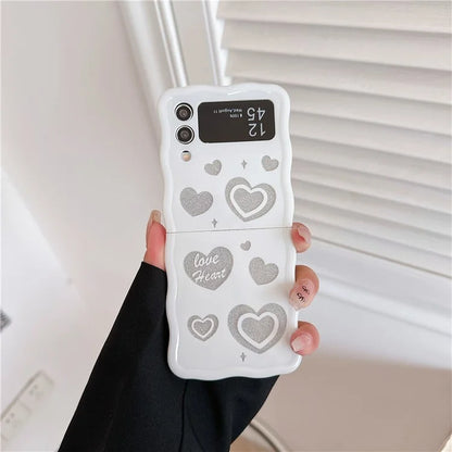 For Samsung Galaxy Z Flip4 5G TPU Case Glitter Pattern Printing Folding Phone Cover