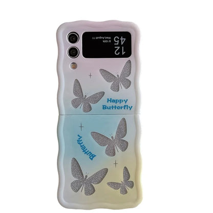 For Samsung Galaxy Z Flip4 5G TPU Case Glitter Pattern Printing Folding Phone Cover