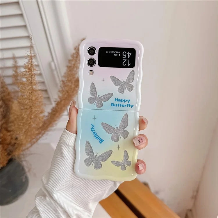 For Samsung Galaxy Z Flip4 5G TPU Case Glitter Pattern Printing Folding Phone Cover