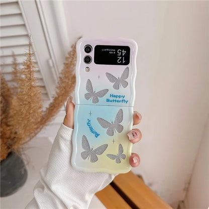 For Samsung Galaxy Z Flip4 5G TPU Case Glitter Pattern Printing Folding Phone Cover
