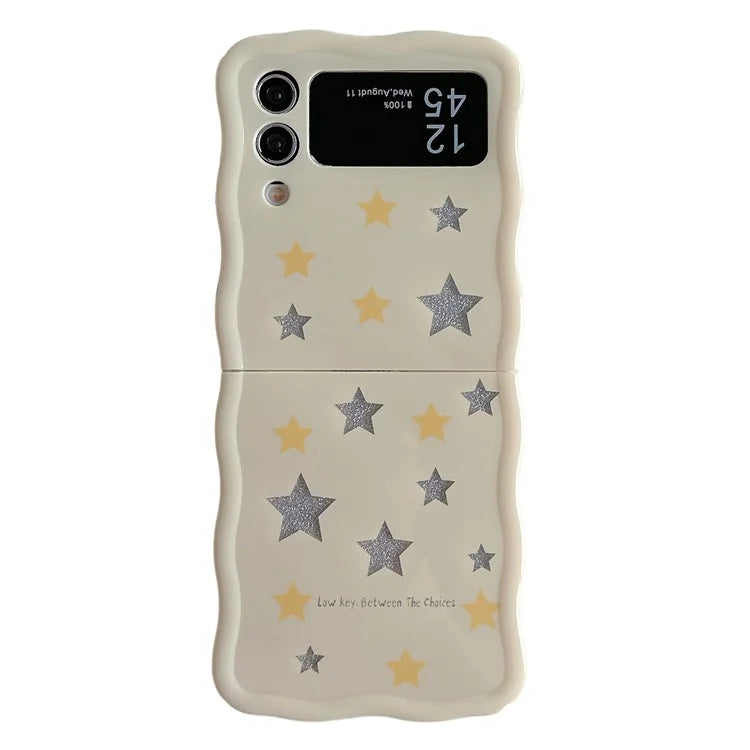 For Samsung Galaxy Z Flip4 5G TPU Case Glitter Pattern Printing Folding Phone Cover