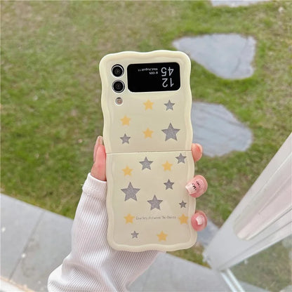 For Samsung Galaxy Z Flip4 5G TPU Case Glitter Pattern Printing Folding Phone Cover