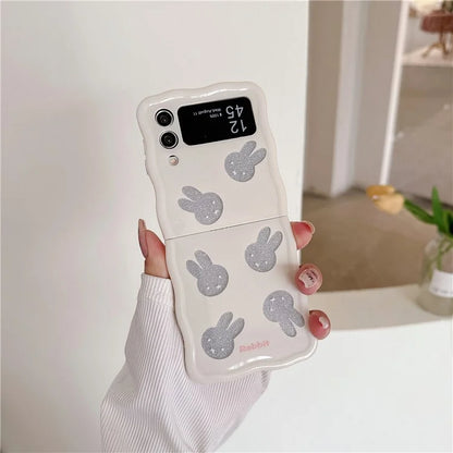 For Samsung Galaxy Z Flip4 5G TPU Case Glitter Pattern Printing Folding Phone Cover
