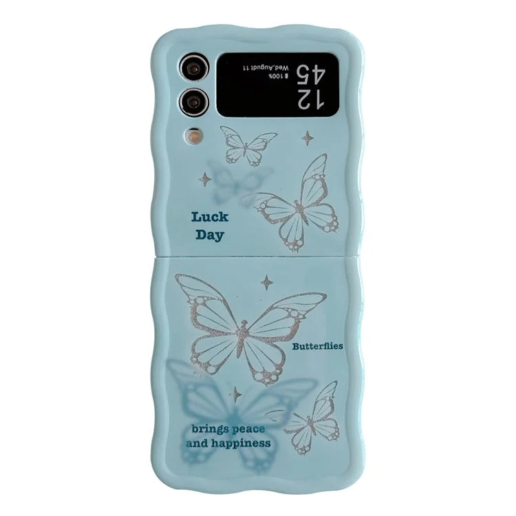 For Samsung Galaxy Z Flip4 5G TPU Case Glitter Pattern Printing Folding Phone Cover