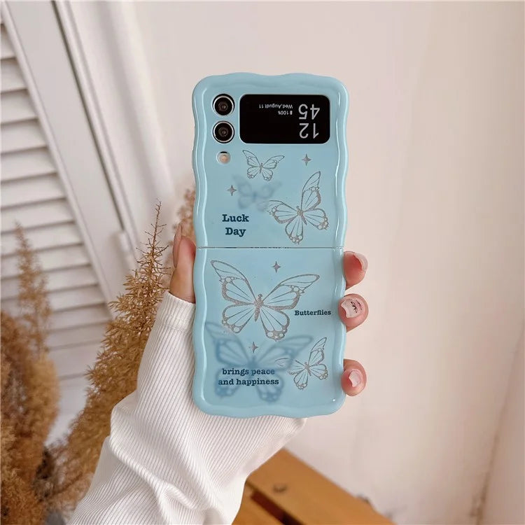 For Samsung Galaxy Z Flip4 5G TPU Case Glitter Pattern Printing Folding Phone Cover