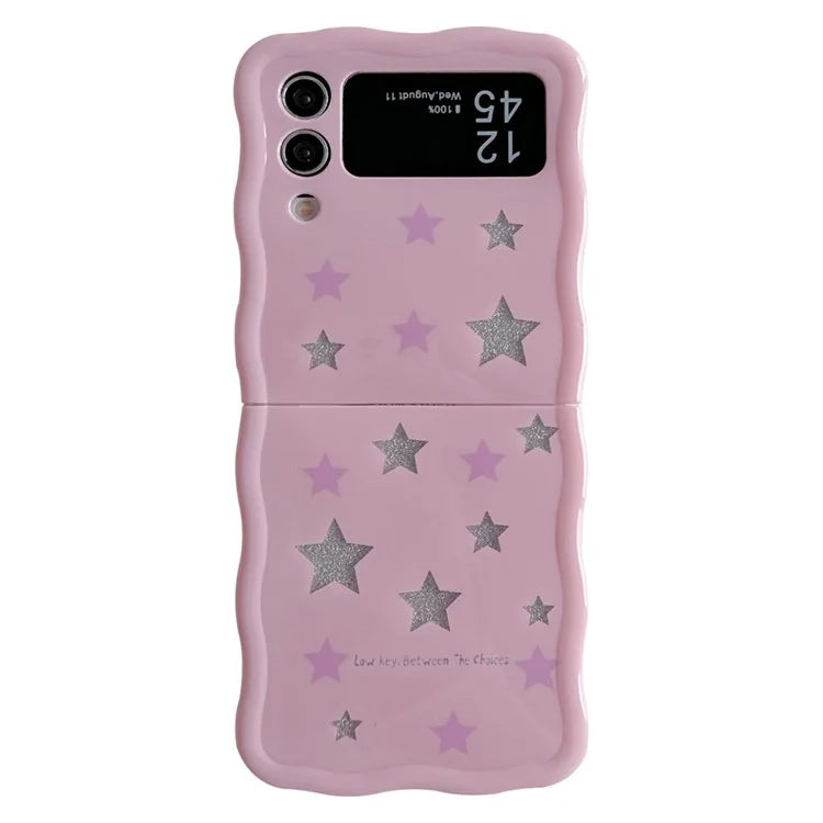 For Samsung Galaxy Z Flip4 5G TPU Case Glitter Pattern Printing Folding Phone Cover