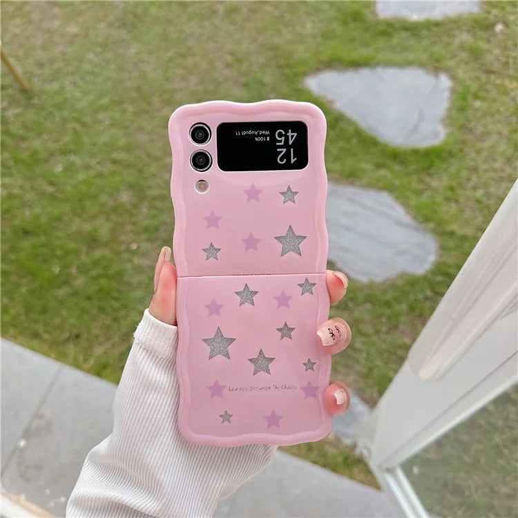 For Samsung Galaxy Z Flip4 5G TPU Case Glitter Pattern Printing Folding Phone Cover