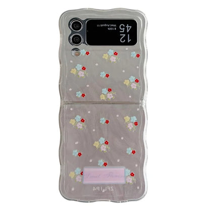 For Samsung Galaxy Z Flip4 5G Case Pattern Printing TPU Phone Cover Wave Edge