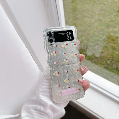 For Samsung Galaxy Z Flip4 5G Case Pattern Printing TPU Phone Cover Wave Edge