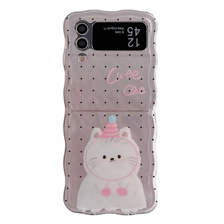 For Samsung Galaxy Z Flip4 5G Case Pattern Printing TPU Phone Cover Wave Edge
