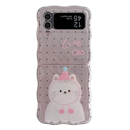 For Samsung Galaxy Z Flip4 5G Case Pattern Printing TPU Phone Cover Wave Edge