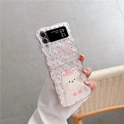 For Samsung Galaxy Z Flip4 5G Case Pattern Printing TPU Phone Cover Wave Edge