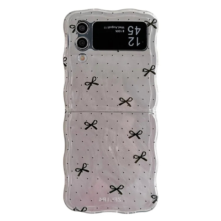 For Samsung Galaxy Z Flip4 5G Case Pattern Printing TPU Phone Cover Wave Edge