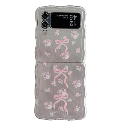 For Samsung Galaxy Z Flip4 5G Case Pattern Printing TPU Phone Cover Wave Edge