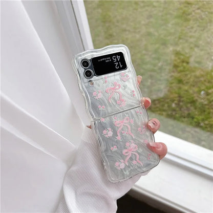 For Samsung Galaxy Z Flip4 5G Case Pattern Printing TPU Phone Cover Wave Edge