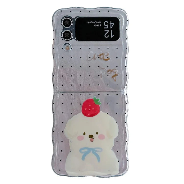 For Samsung Galaxy Z Flip4 5G Case Pattern Printing TPU Phone Cover Wave Edge