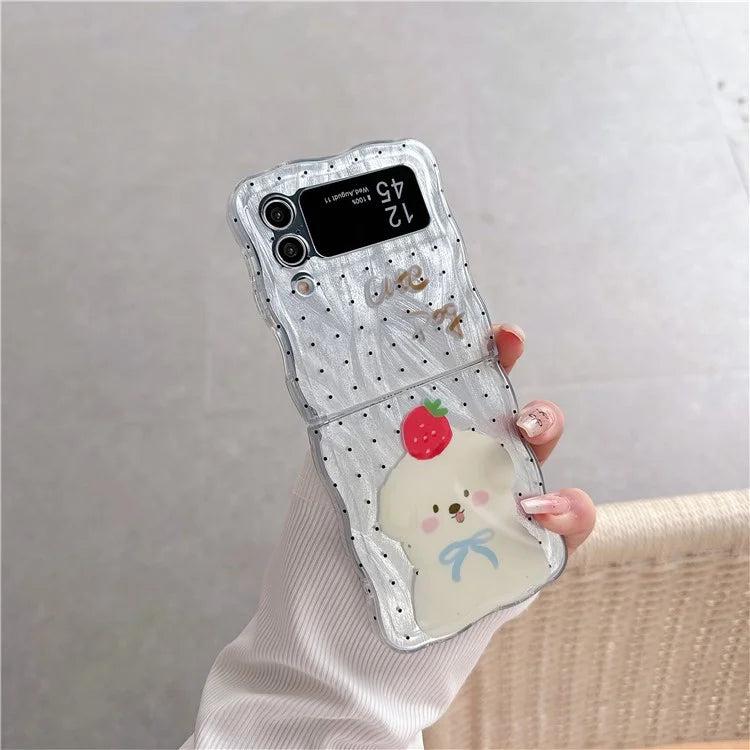 For Samsung Galaxy Z Flip4 5G Case Pattern Printing TPU Phone Cover Wave Edge