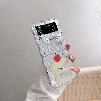 For Samsung Galaxy Z Flip4 5G Case Pattern Printing TPU Phone Cover Wave Edge