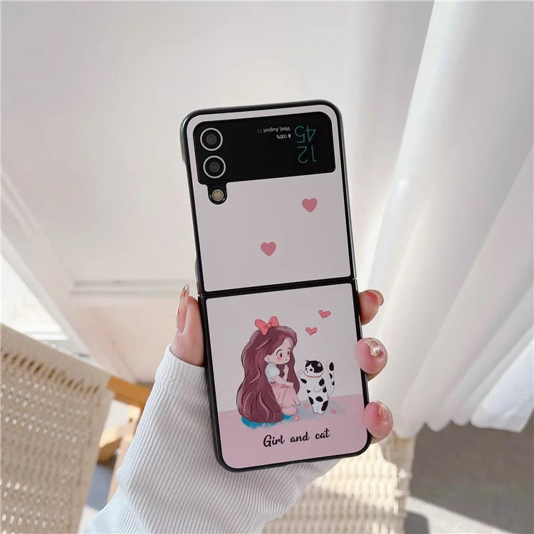 For Samsung Galaxy Z Flip4 5G Slim Case Pattern Printing Anti-Drop PC+TPU Phone Cover