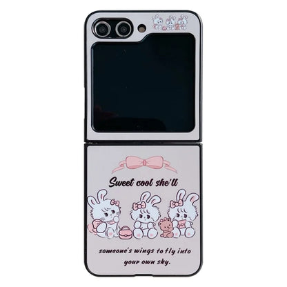 For Samsung Galaxy Z Flip5 5G Case Sketch Pattern Slim PC Phone Cover