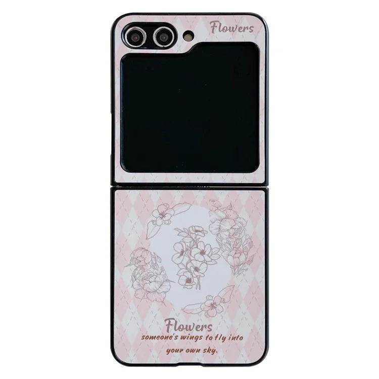For Samsung Galaxy Z Flip5 5G Case Sketch Pattern Slim PC Phone Cover
