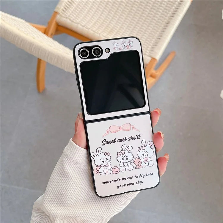 For Samsung Galaxy Z Flip5 5G Case Sketch Pattern Slim PC Phone Cover