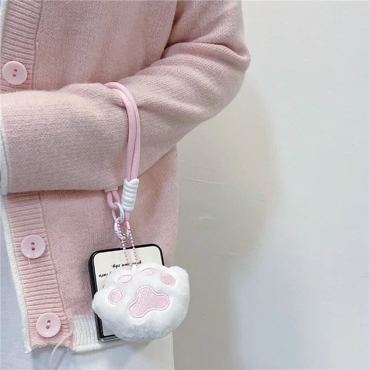 For Samsung Galaxy Z Flip4 5G PC Case Sketch Pattern Folding Phone Cover with Wrist Strap