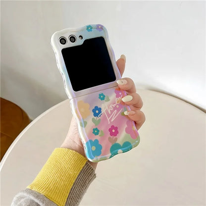 For Samsung Galaxy Z Flip5 5G Case Blu-ray IMD TPU Phone Shell with Hand Strap
